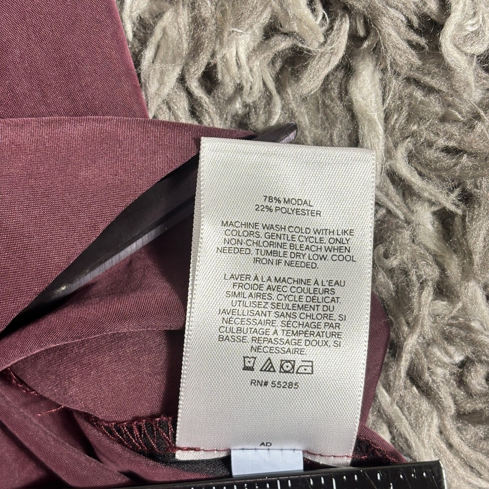 Express Womens Sleeveless Utility Shirt Dress Burgundy Half Zip Modal Small 3591 - Picture 3 of 6